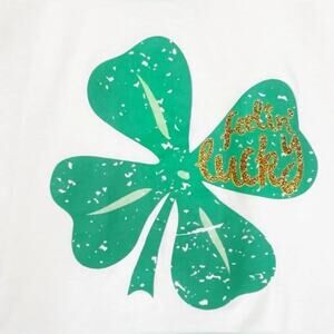 NWT Wild Clover White Feelin' Lucky Short Sleeve St. Patrick's Day Tee Size XL